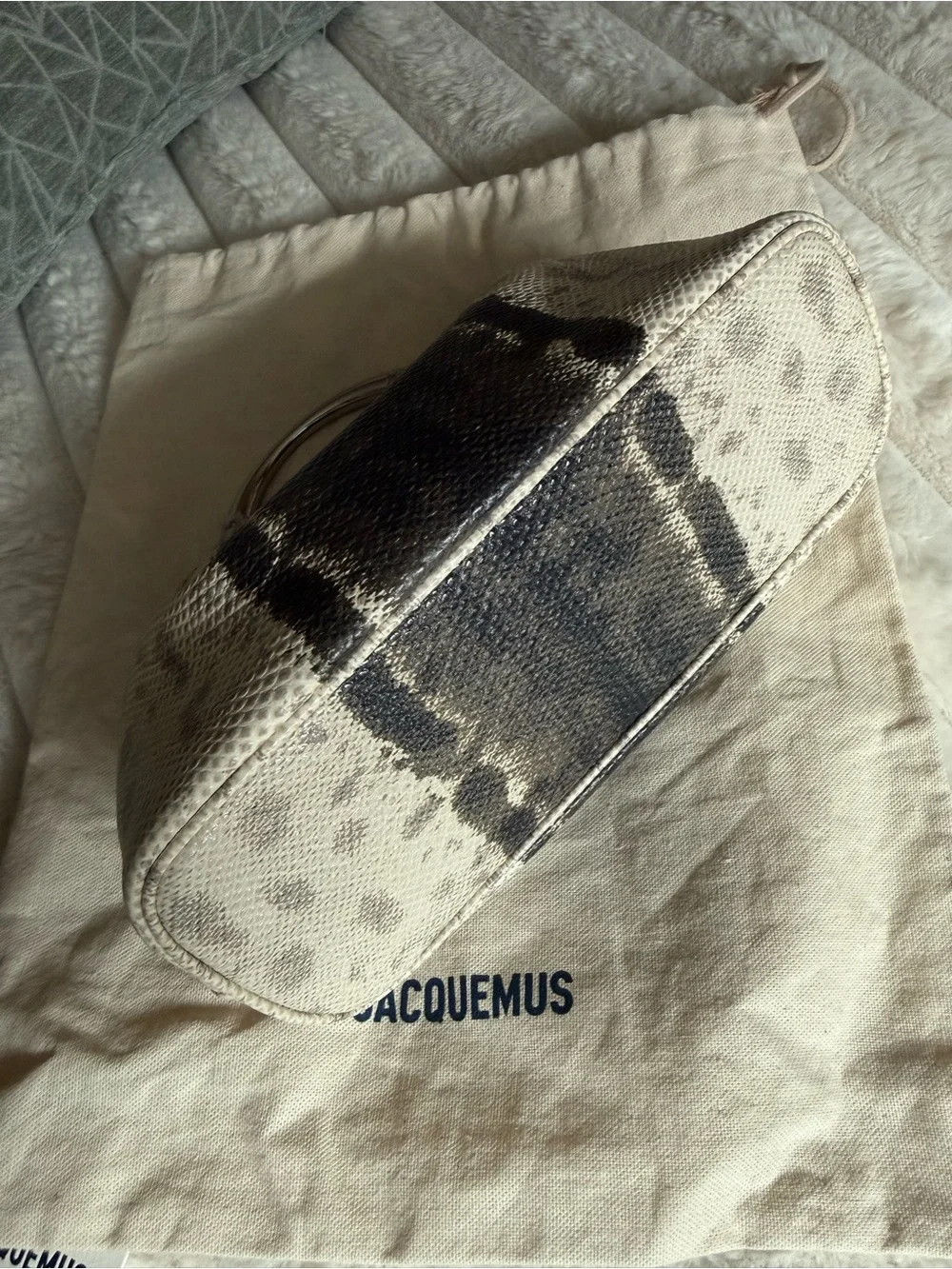 Jacquemus Le Petit Calino Snakeskin Embossed Leather Top Handle Bag NWT